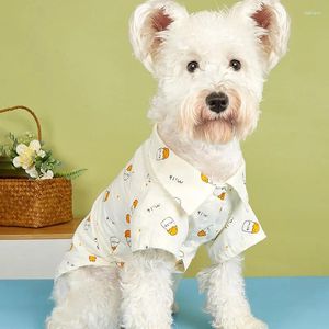 Hundkläder sommarskjorta trendiga märkes husdjurskläder tryckt med mjölkflaskrock som säljer sipplies
