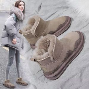 冬の厚い雪のブーツ女性毛皮の快適な暖かい屋外ライトレジャー非滑り止め綿の靴