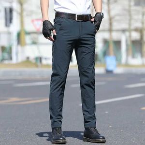 Men's Pants 2022 Mens Spring Summer Fashion Straight Dress Pants Male Business Office Formal Trousers Men Solid Color Suit Pants W03 Q240525