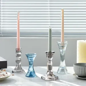 Titulares de vela Nordic Creative Transparent Glass Home Decoration Candlestick Restaurant PO APS