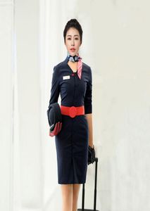 China Eastern Airlines Stewardess Uniform Work Dresses Air College Plagg Girl El FRECH DESS S Department Profession3109263