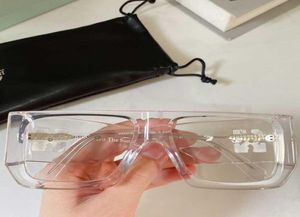 Moda Tropez Rectangle Frame Glasses OW40018U UV400 Lente Transparente Frame White Designer Glasses 400183425175