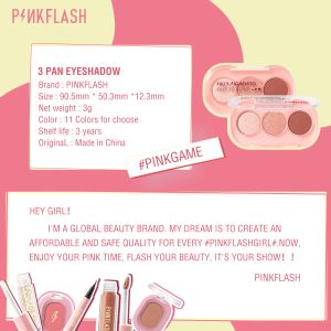 Pinkflash 3 Renk Glitter Göz Farı Paleti Su Geçirmez Uzun Kalıcı Uzun Kalıcı Yüksek Pigment Göz Farı Tozu Makyaj Kozmetikleri