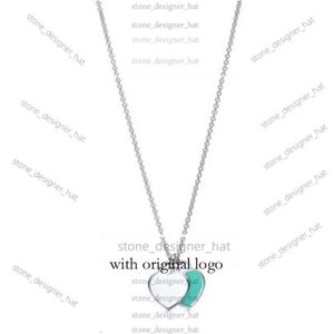 Tiffanyjewelry Necklace Pendant Necklaces Female Jewelry Exquisite Official Classic Co Blue Heart Luxury Quality Designer Bracelet Tiffanyjewelry a2d6