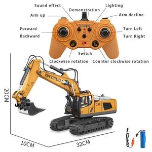 Diecast Model Cars Mini RC Excavator Forklift Electric Bulldozer Dump Truck Remote Control Car Engineering Fordon Boy Toy Childrens Crane S2452722Category