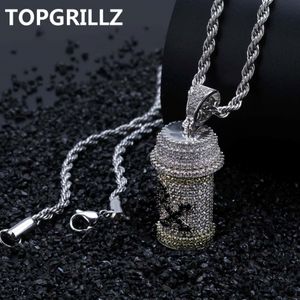 Topgrillz الهيب هوب دواء قابلة للفصل زجاجة قلادة قلادة الرجال المجوهرات الذهب الفضة لون الزركون القلفة هدايا 268i