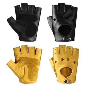 Мужские овчины полуболочные перчатки черные желтые износостойкие на открытом воздухе тактическая не скользящая перчатка для кожи 240515 240515