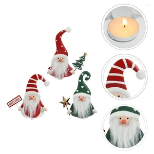 Candele 3pcs Titolo di Natale Babbo Natale Ornamento di decorazione della statua