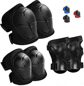 Kids Protective Gear Knee Pads and Elbow Pads 3 in 1 with Wrist Guard for Rollerblading Skateboard Cycling Skating Bike Scooter