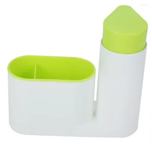 Liquid Soap Dispenser Multifunktionell tvätt av svamp Sink Dorgent Storage Kit (Green)