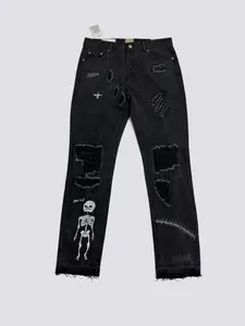 Męskie spodni plus rozmiar haftowane i wydrukowane letnie zużycie w stylu polarnym z ulicą czystą bawełnę 422F CYY9642 3T