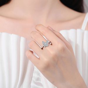 Ringdesigner smycken temperament fashionabla koppar set zirkon fjäril ring kvinnlig nisch design öppen ring