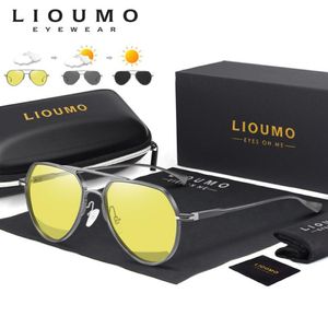 Алюминиевая магниевая рама обесцвечивающего авиационные солнцезащитные очки, женщины, мужские, фотохромные солнцезащитные очки, поляризованные вождение против Glare 214y