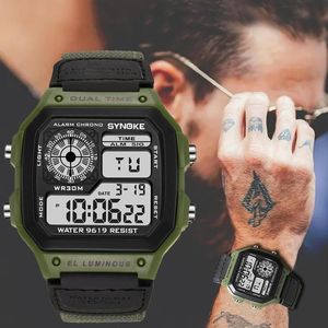 Zegarwatches mężczyzn sportowych zegarków wodoodporne retro cyfrowe zegarek do elektronicznego zegara LED nylonowy wojskowy Man Man Enoj Hombre 277p