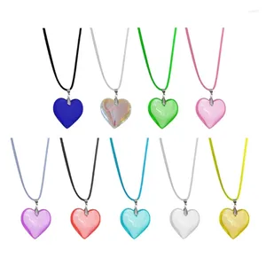 Pendant Necklaces Sweet Cool Heart Clavicle Chain Lace Up Ribbon Choker Jewelry Gift Female