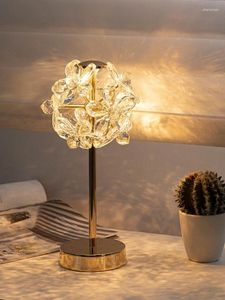 Lampy stołowe Luksusowe postmodernistyczne lampa kryształowa Złota Lober LED LED LIDA Oświetlenie Indoor Optora sypialnia Bedside Restaurate Bar Care Balkon Cafe