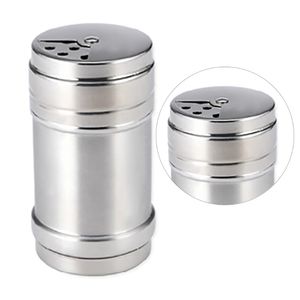 Rotating Lids Design Spice Dispenser Stainless Steel Spice Shaker Multi Function Cooking BBQ Pepper Salt Jar Spice Jars