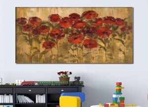 Pintura a óleo abstrata feita à mão Flores Sunshine Floral Modern Art na tela para a sala de jantar de vida decoração de parede7663021