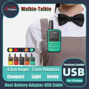 Toy walkie talkies aitalker mini giocattolo 1 ~ 5 km UHF regalo a due vie ricetrasmettitore colorato fuselage talki walki walkie walkie talkie radio baofeng pmr frs q240527