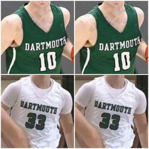 Custom Dartmouth Big Green College Basketball Qualquer Nome #10 James Foye 15 Brendan Barry 23 Chris Knight White NCAA Jerseys S-4xl