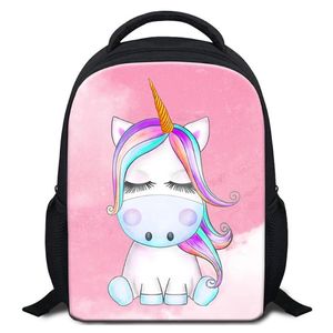 Söt Unicorn Designer School ryggsäck för Little Boy Girl Fashion School Bookbags för dagis Kids Rucks Sock Child Bagpack Drop Shi 223T