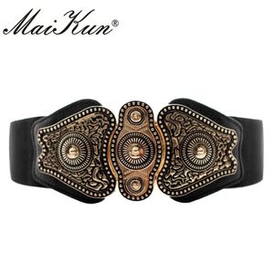 MaiKun Wide Belts for Women belt Designer Brand Elastic Belt High Quality 201117 175J