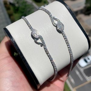 Fashion New Iced Out Bling Cubic Zircon CZ Tennis Chain Bracelet Women Fashion Femme Snake Chain Hand Chain Boho Jewelry Gifts