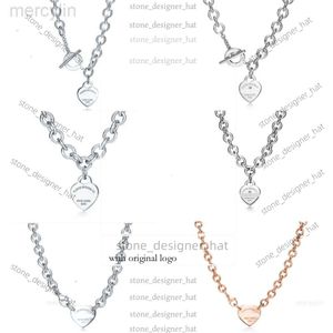 Desginer Tiffanyjewelry Naszyjnik Wysokiej jakości Tiffanyjewelry z Diamond Heart Fashion Chain popularny w Internecie 0C66