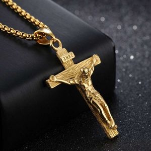 Fashion Necklace Designer Jewelry Sailormoon Stainless steel Street Style Gift Cross Metal Clavicle Chain Jesus Cross Men Double Layer Choker Korean Style