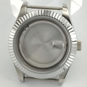 41mm Sapphire Glass Polished Silver Color Rostfritt stål Watch Case Fit ETA 2824 2836 Miyota 8205 8215 821A 82 Series Movement P838 287E