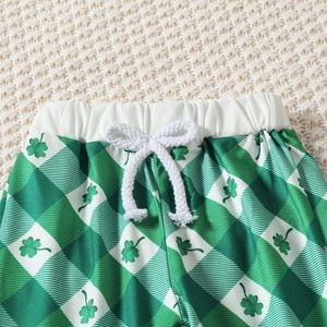 Set di abbigliamento per bambini piccoli ragazzi ragazzi st patrick s outfits gambetto per la felpa per la felda panoramica dei pantaloni a petrolio verde set grazioso irlandese