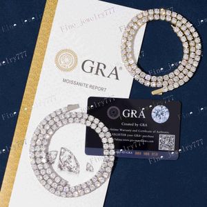 VVS Moissanite Tennis Chain Spring GRANHO NO MOQ 100% 925 STERLING CHAIN ​​JOENS DE PULHERIA DE MOISSANITA CUDDADO