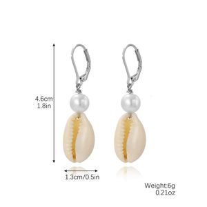 Nowy produkt w stylu oceanicznym zbiór kamienia naturalnego Pearl Shell Kolczyki