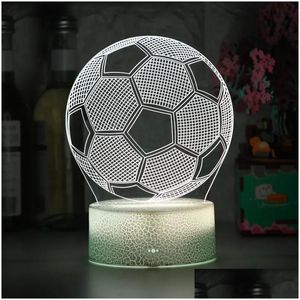 Luzes noturnas 3D Light USB Creative Gift Small Table Lamp Led Bedroom Bordide Remote Control Touch 16 Color Diy Ornament Disponível em DHCBS