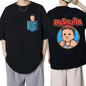 メンズポロスクラシックチームハスブラコットンTシャツメンズコンバットハスブラTシャツヒップホップグラフィックシャツトップコミックTシャツストリート衣料S52701