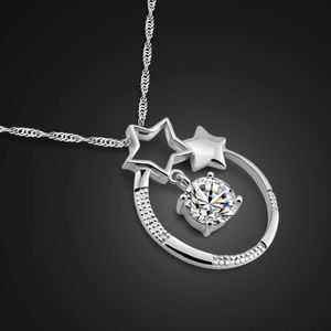 Modehalsbandsdesigner smycken Sailormoon Creative Star Pendant 925 Sterling Silver för kvinnor Trendiga högkvalitativa kedjekedjor födelsedagspresenter