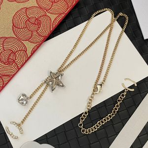 Fashion Designer Star Heart Pendant Necklace 18K Gold Brand Letter Pendants Copper Diamond Necklaces Link Chain Wedding Jewelry Gift