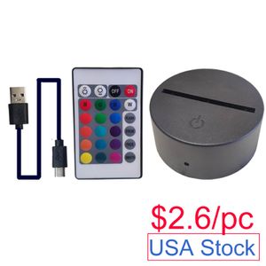 RGB Lichter LED -Lampenbasis für Illusion 4mm Acryllichtplatte AA Batterie oder DC 5V USB 3D Night Light 282i