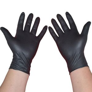 使い捨て手袋10pcs家庭用掃除用のブラックラテックスガーデンケータリングフードタトゥー257J