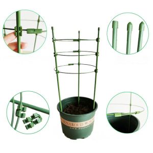 45cm Plant Bracket Holder Climbing Vine Rack Potted Support Frame Plastic Coated Steel Vegetables Decorative Trellis K5