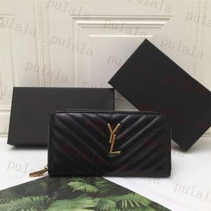 Designer bag ZIPPY WALLET Black Leather Mens Womens Wallet Fashion Tassel Zip Shows Exotic Long Wallets Coin Purse Card Case Holder Clutch Purses With Box 25 colour