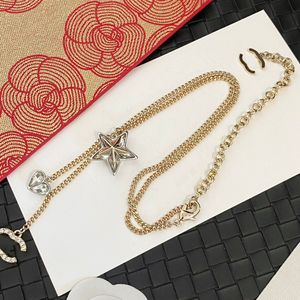 Luksusowy projektant naszyjnik wisidant Naszyjniki marka 18K złoty plisowany crysatl perłowy sweter ze swetrem newklace weselne akcesoria