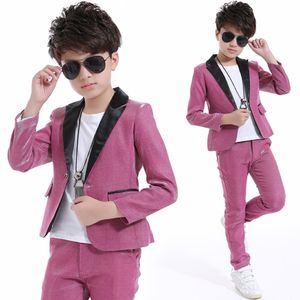 Scenkläder 2021 Kids Jazz Dance Costumes Boys Ballroom Dancing Pink Suit Hip Hop Outfit Qerformance Children's Clothing DNV10050 3113
