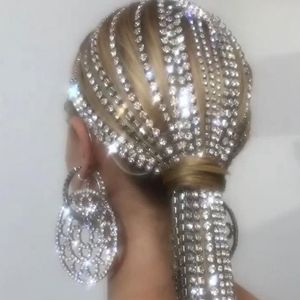 Langer Quaste -Strass -Kopfketten -Kopfbedeckung für Frauen Kristall Hochzeit Haarzubehör Brautstirnband Schmuck 217d
