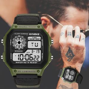Avanços de pulso Men Watches Sports Watch Retro impermeável Relógio digital para LED Design de relógio eletrônico Nylon Militar Militar RELOJ HOLBRE 264I