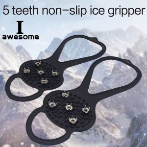 5 denti Ice Ice Gripper per scarpe da donna uomini Crampi per pinza per ghiaccio Spike Grips Battelle per le neve per le neve Non slittamento Copertine da trekking Diamonds Deco