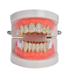 Новые хип -хоп зубы зубы Grillz Медные цирконы -кристаллические зубы Grillz Стоматологические грили Хэллоуин подарок для рэп -рэппера ME4582555