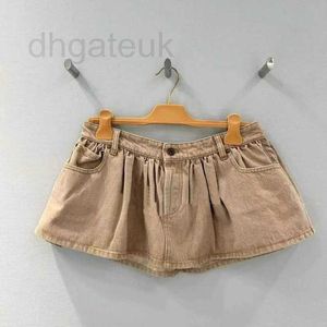 Skirts designer brand 24 Summer New Khaki Letter Coat Worn Denim Skirt Short Set AMJ2