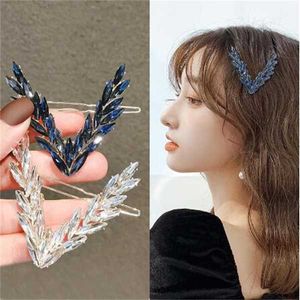Acessórios para cabelos de cabeça de cabeça luxuosa clipe de cabelo de cristal brilhante para mulheres coreanas v forma fivela de cabelo para meninas acessórios de cabelo ornamentos de moda de cabeça presente