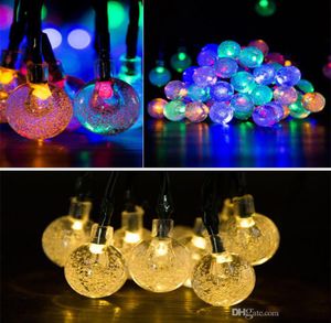 Luzes de cordas LED de LED alimentadas por energia solar 30 lâmpadas à prova d'água Bola de cristal de Natal Camping Festa de férias de iluminação ao ar livre 8 1622478